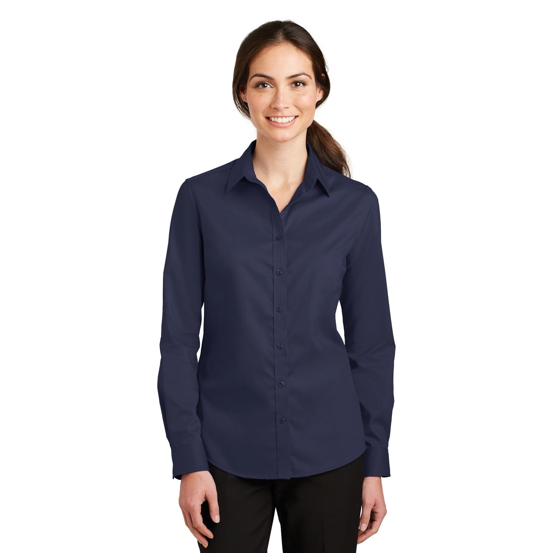 Port Authority-Port Authority® Women's SuperPro™ Twill Shirt. L663-MedTech-6
